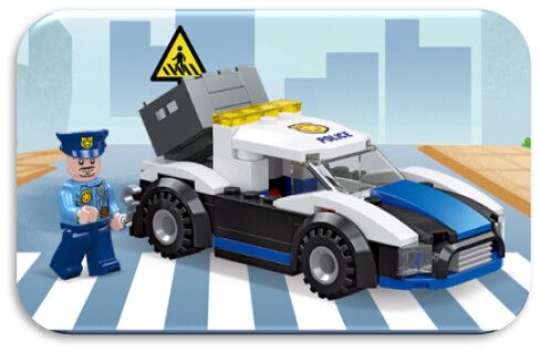 ENCASTRABLE POLICIAS CAMION 100 PIEZAS JDMZ-116 - ZUMO - AZUL - Imagen 2