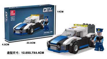ENCASTRABLE POLICIAS CAMION 100 PIEZAS JDMZ-116 - ZUMO - AZUL