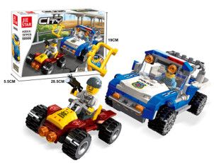 ENCASTRABLE POLICIAS Y LADRONES-4 X 4-197 PIEZAS JDMZ-115 - ZUMO - AZUL